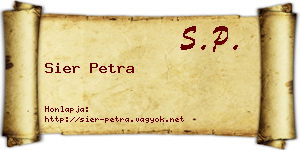 Sier Petra névjegykártya
