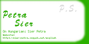 petra sier business card